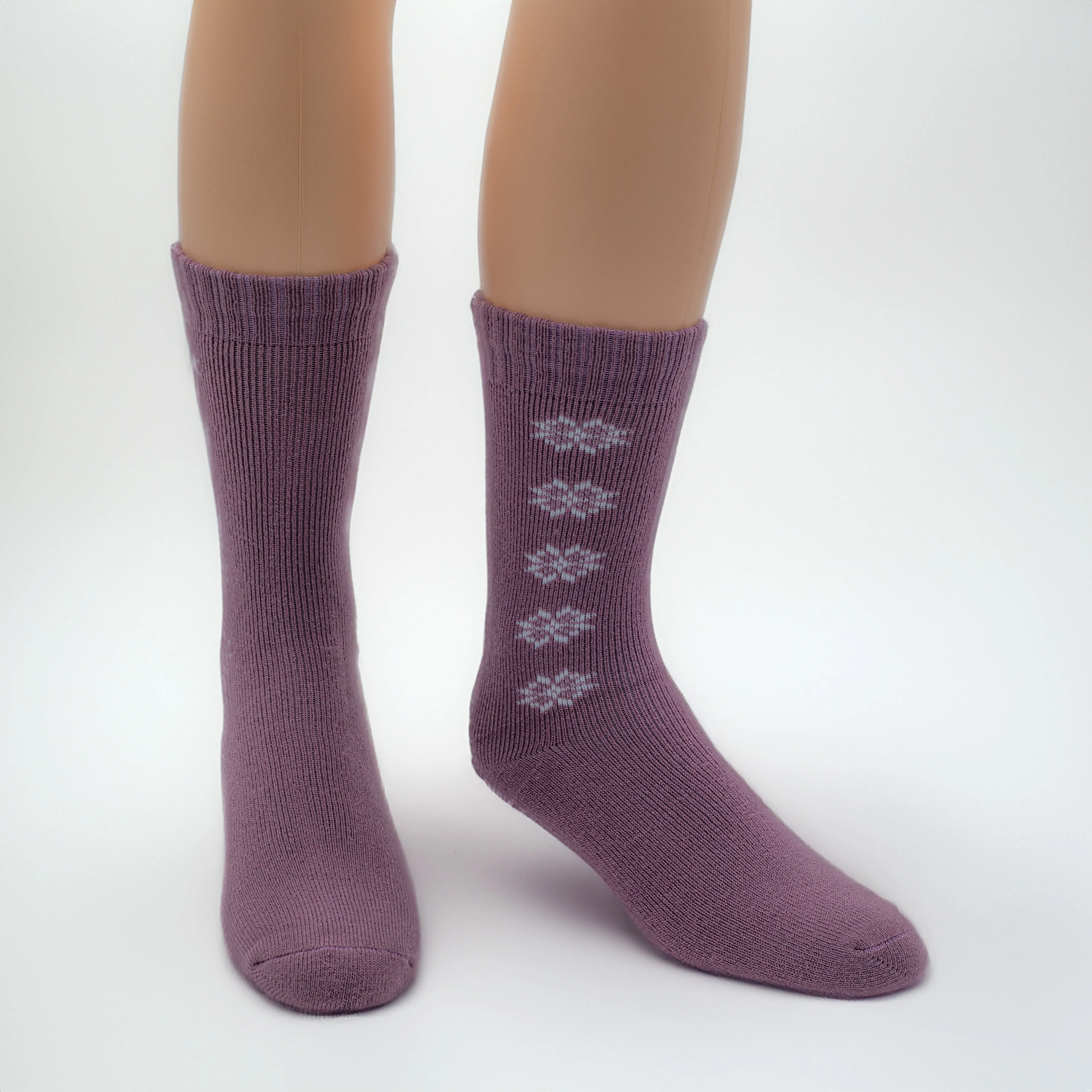 Ladies Snowflake Fancy Heat Crew Socks