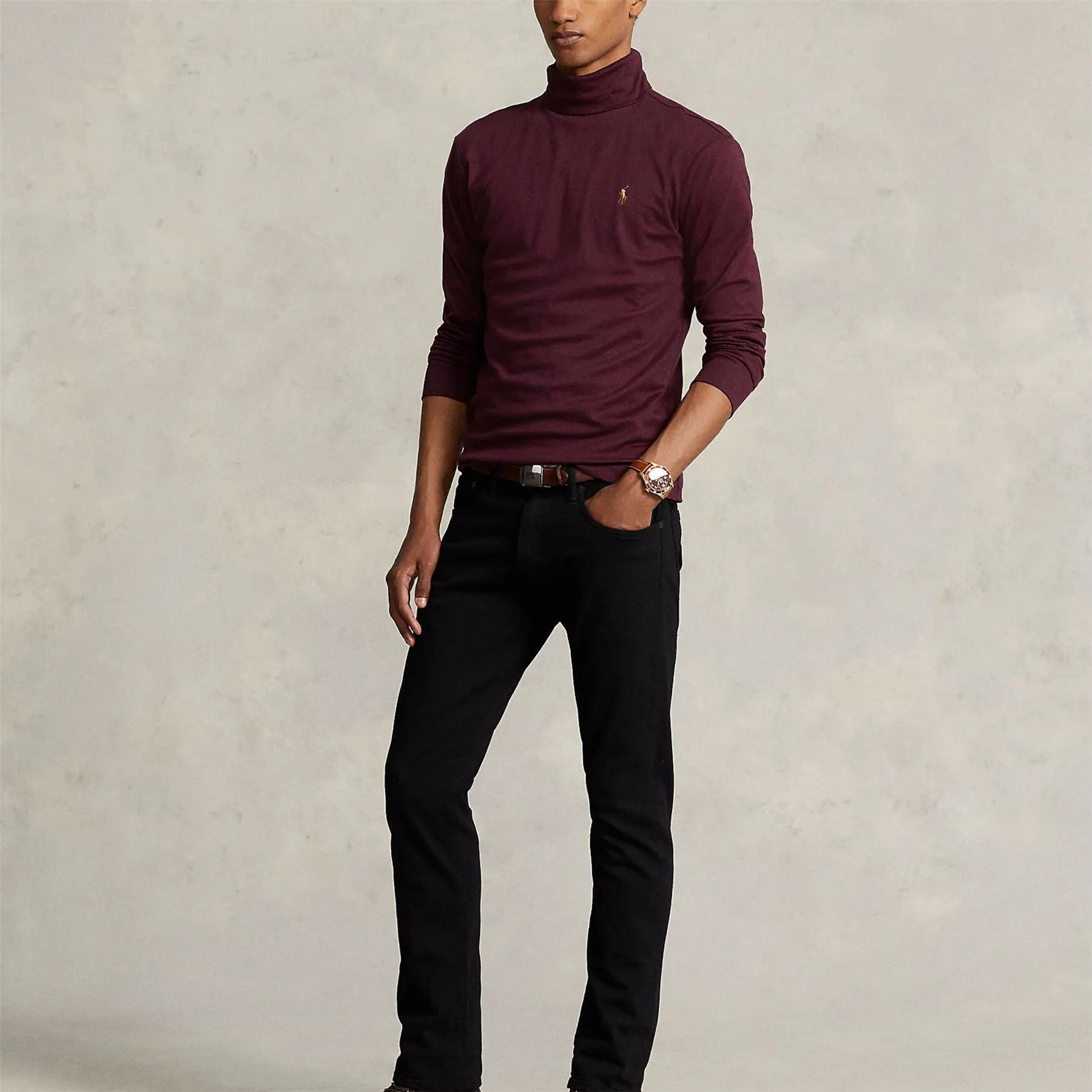 LS Soft Touch Turtleneck Solid Aged Wine Heather - AW23