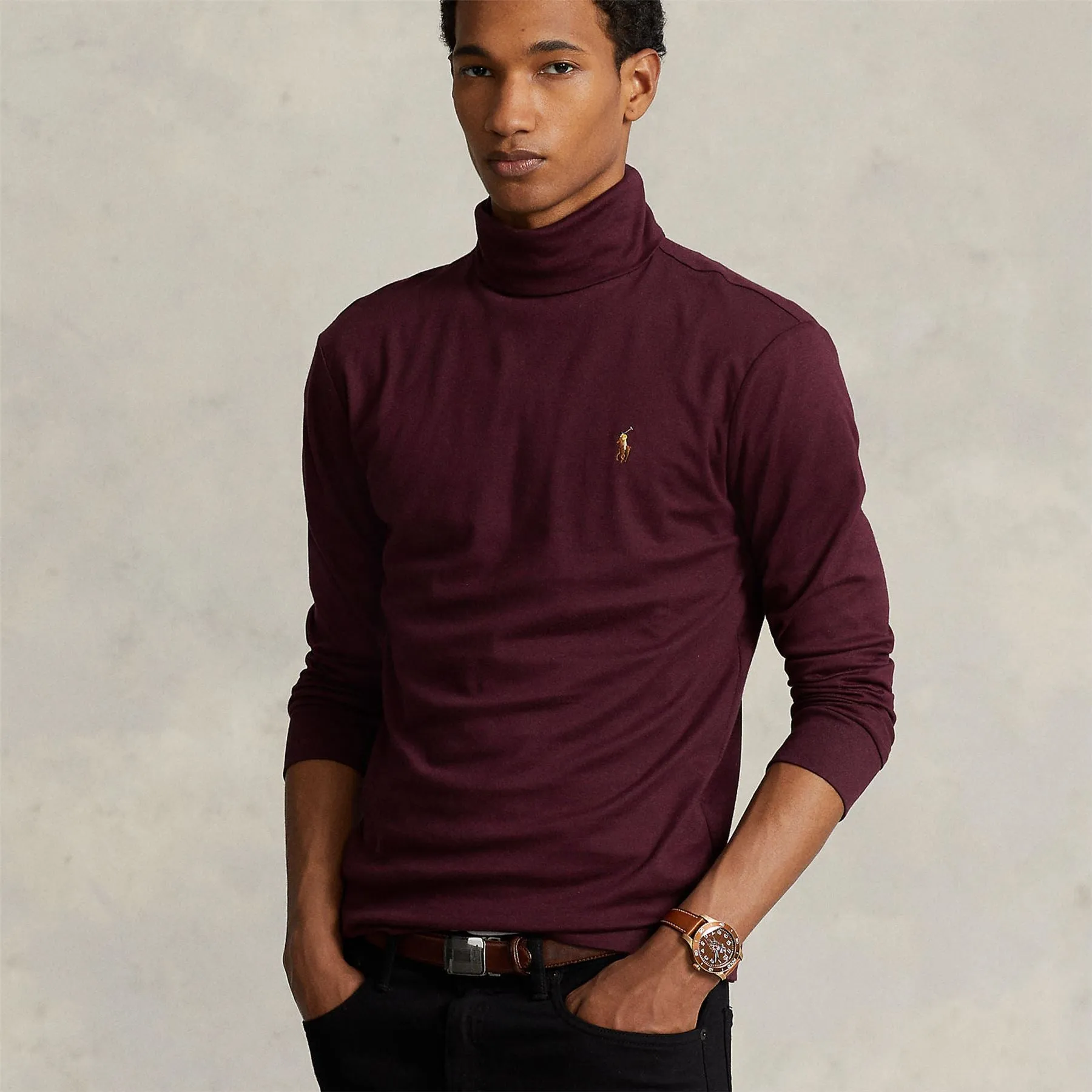 LS Soft Touch Turtleneck Solid Aged Wine Heather - AW23