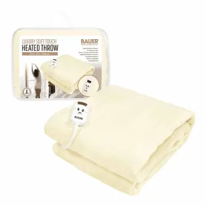 Luxury Soft Touch Heated Throw 135x190cm - Cream