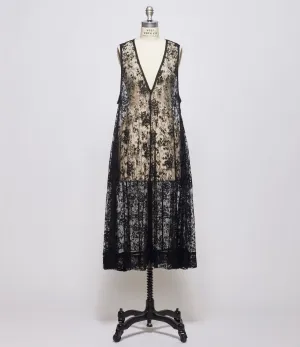 Marc Le Bihan Womens Noir Robe Chasuble Den