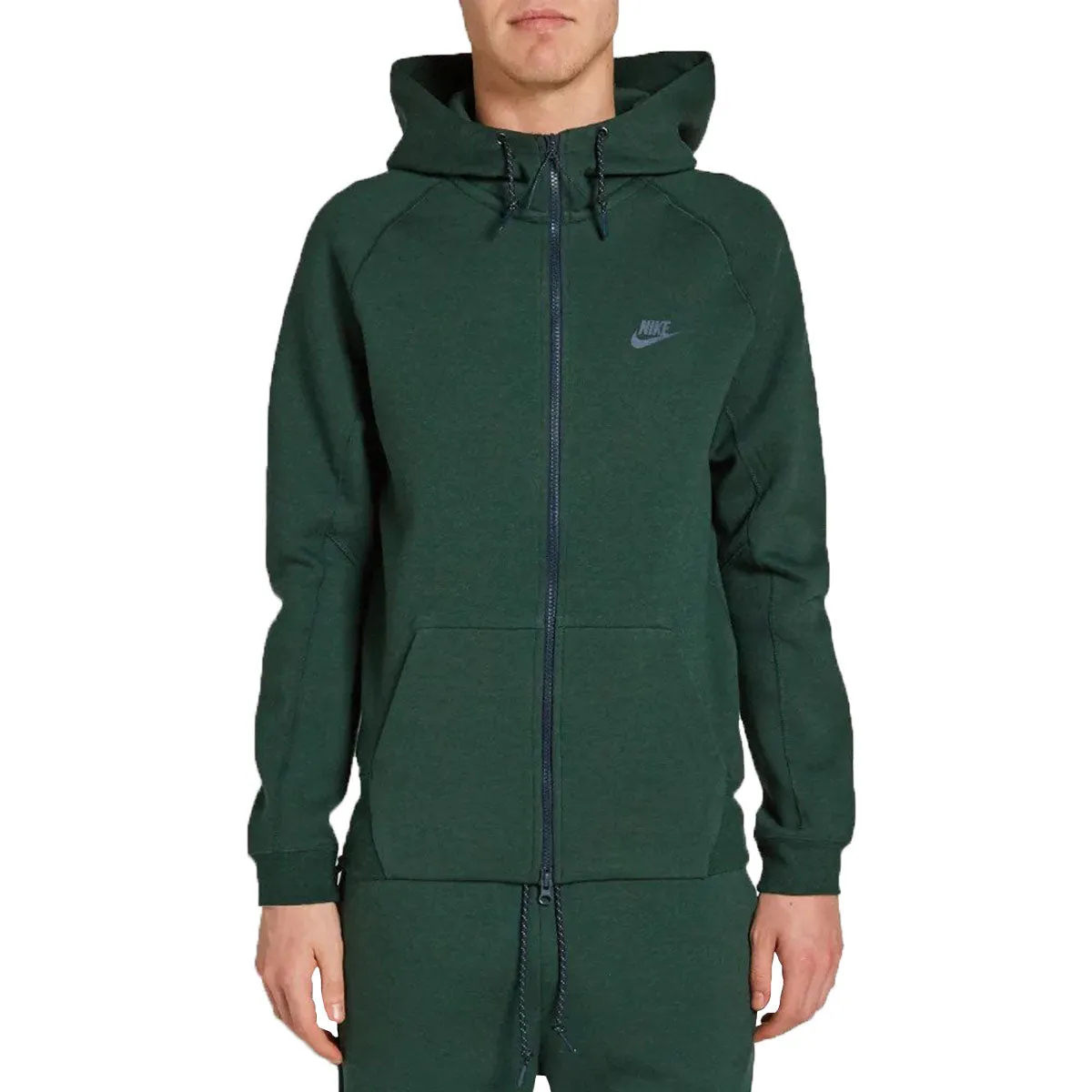 Nike Men's Sportswear Tech Fleece AW77 Full Zip Hoodie Gorge Green-Heather