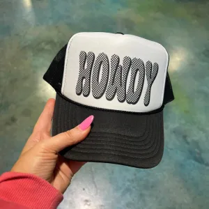 Online Exclusive | Checkered Howdy Foam Trucker Cap in Black and White