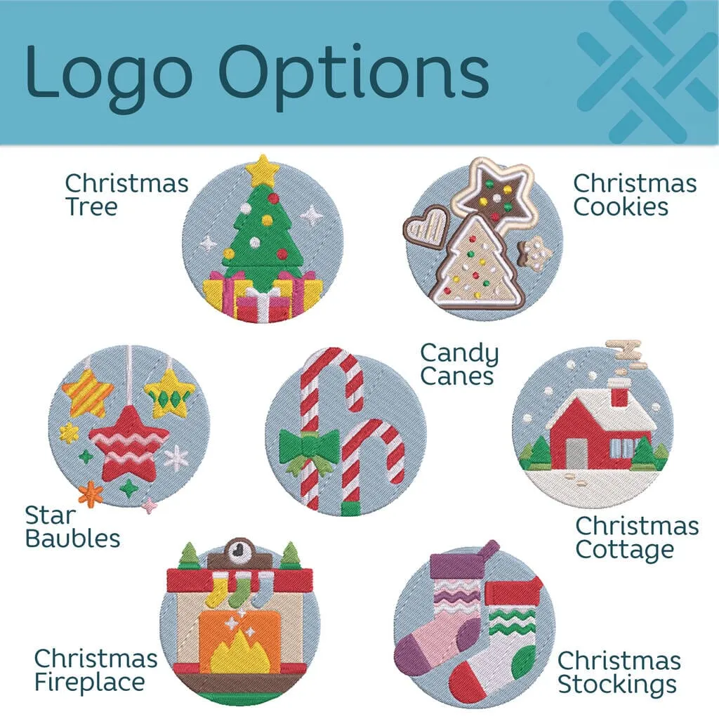 Personalised Cosy Christmas Blanket With Embroidered Winter Fireplace Design