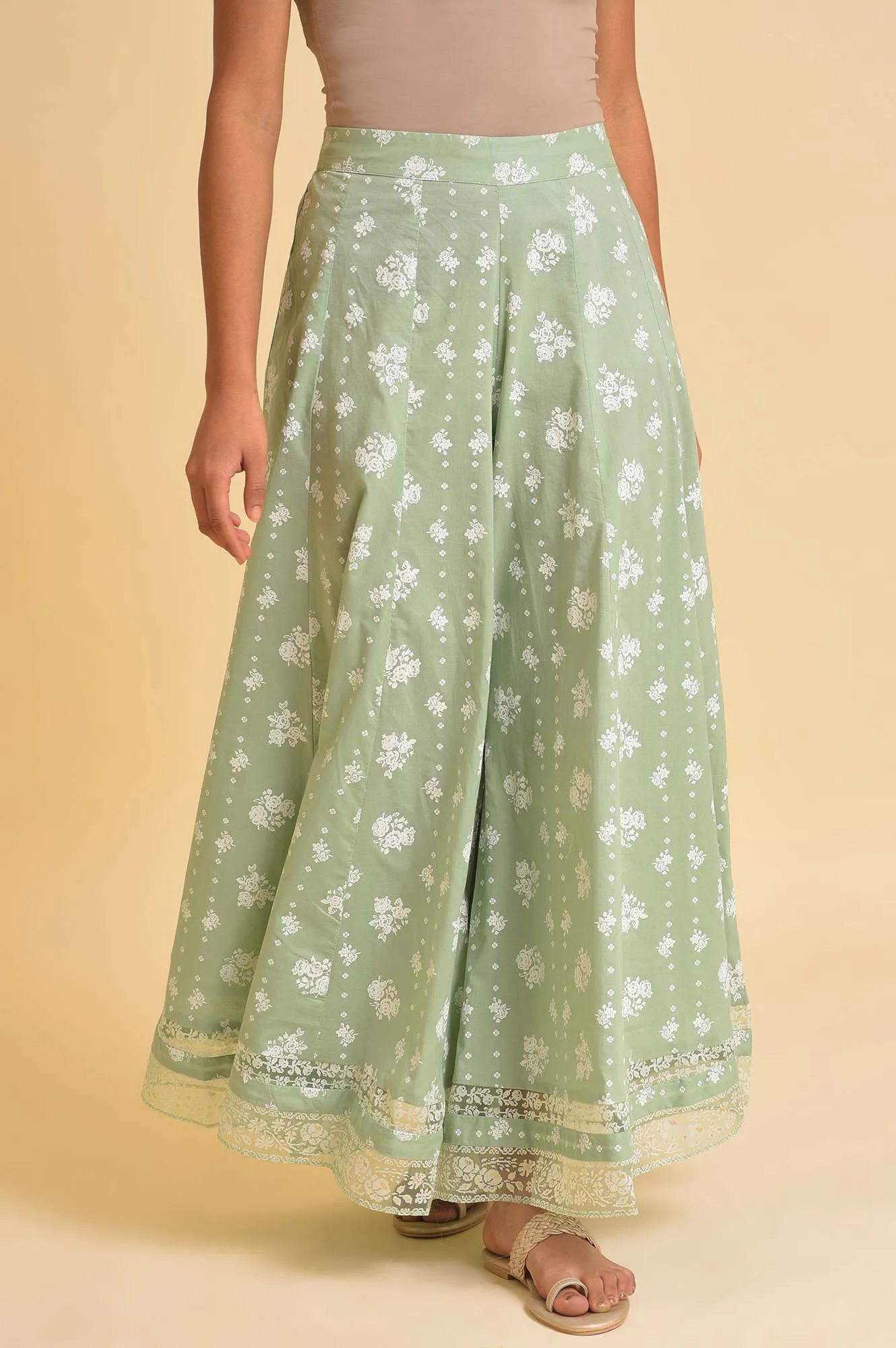Pink Printed Festive Culottes