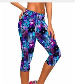 Printed Stretchable Cropped Pants