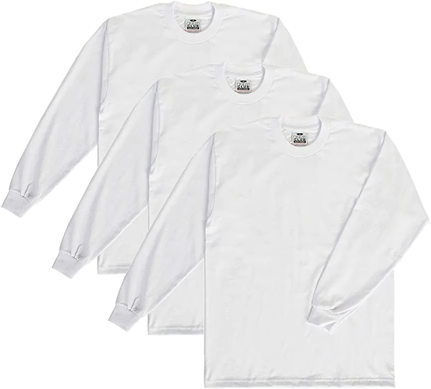 ProClub Men's Long Sleeve Tee - White & Black