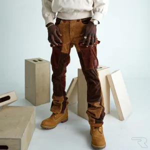Rare Element - Cut & Sew - Multi Paneled Corduroy  Flare Pants - Burnt Khaki