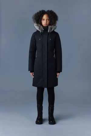 Shiloh 2-in-1 Down Coat Bib Silver Fox Fur