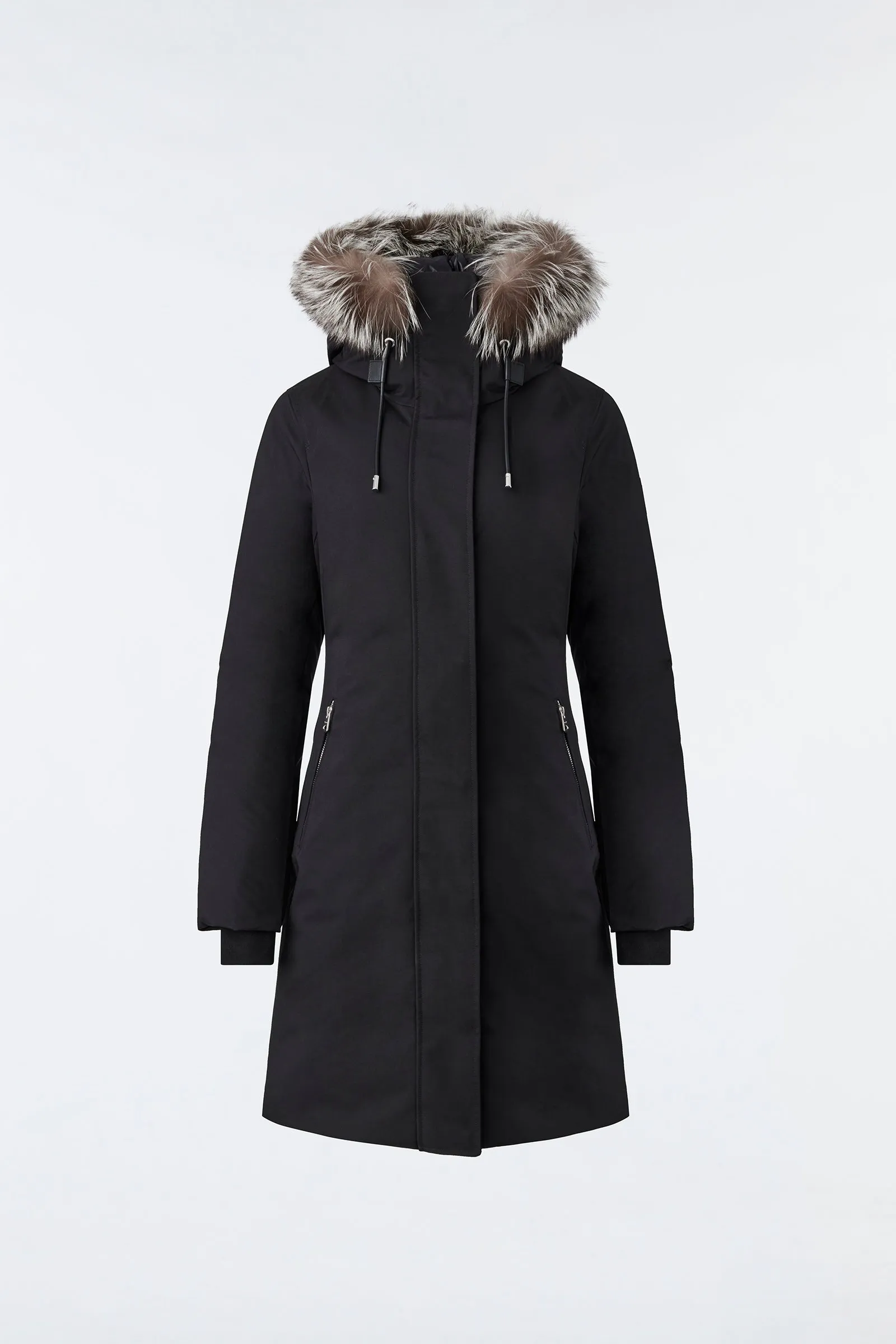 Shiloh 2-in-1 Down Coat Bib Silver Fox Fur