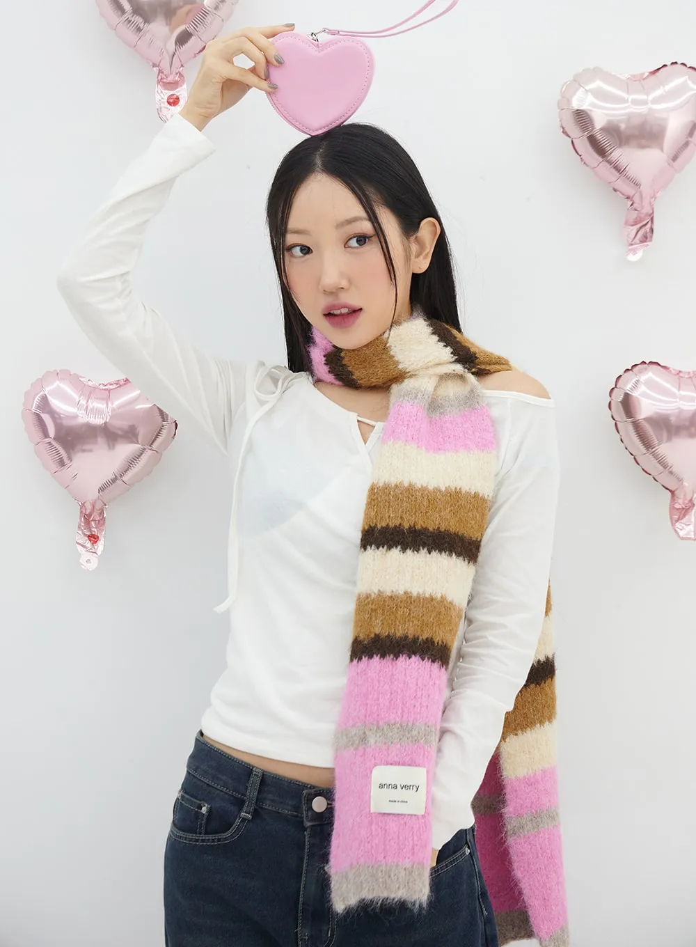 Soft Stripe Long Scarf IN316