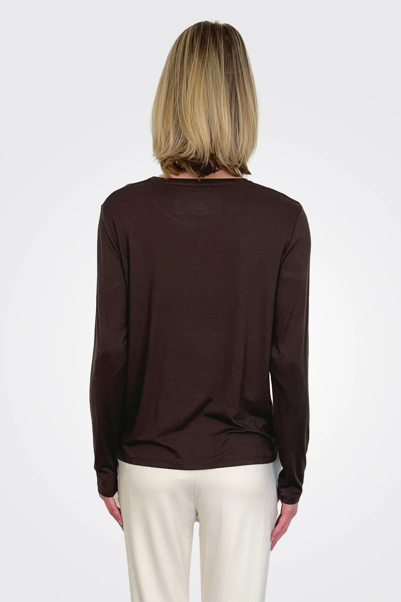 Soft Touch Semi Relaxed Crewneck - Coffee