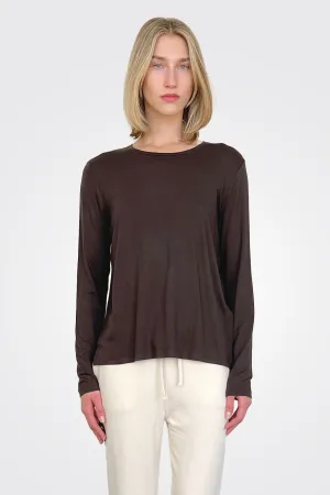 Soft Touch Semi Relaxed Crewneck - Coffee