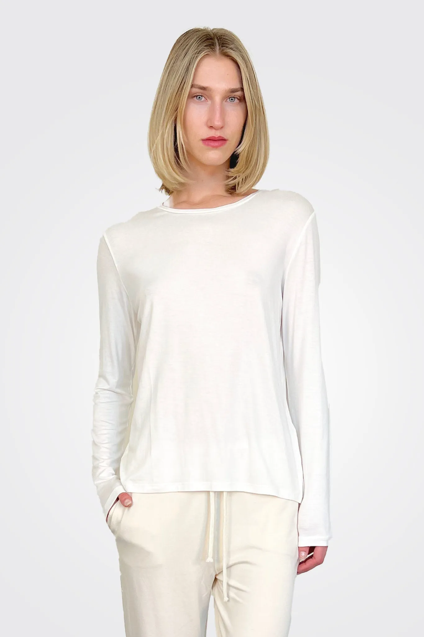 Soft Touch Semi Relaxed Crewneck - Off White