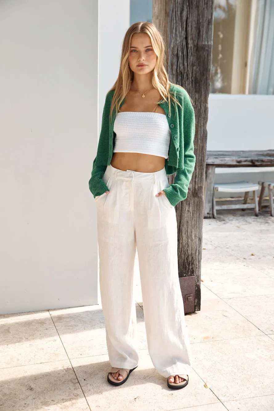 Soft Touch Wool Blend Cardigan Green