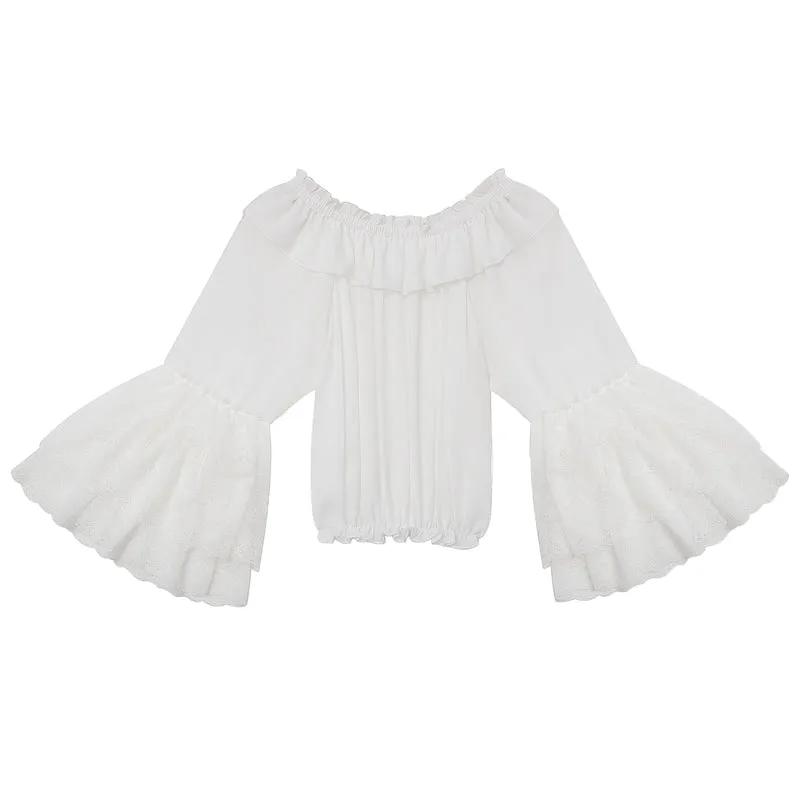 Sweet Angel~Large Princess Sleeve Chiffon Lolita Shirt