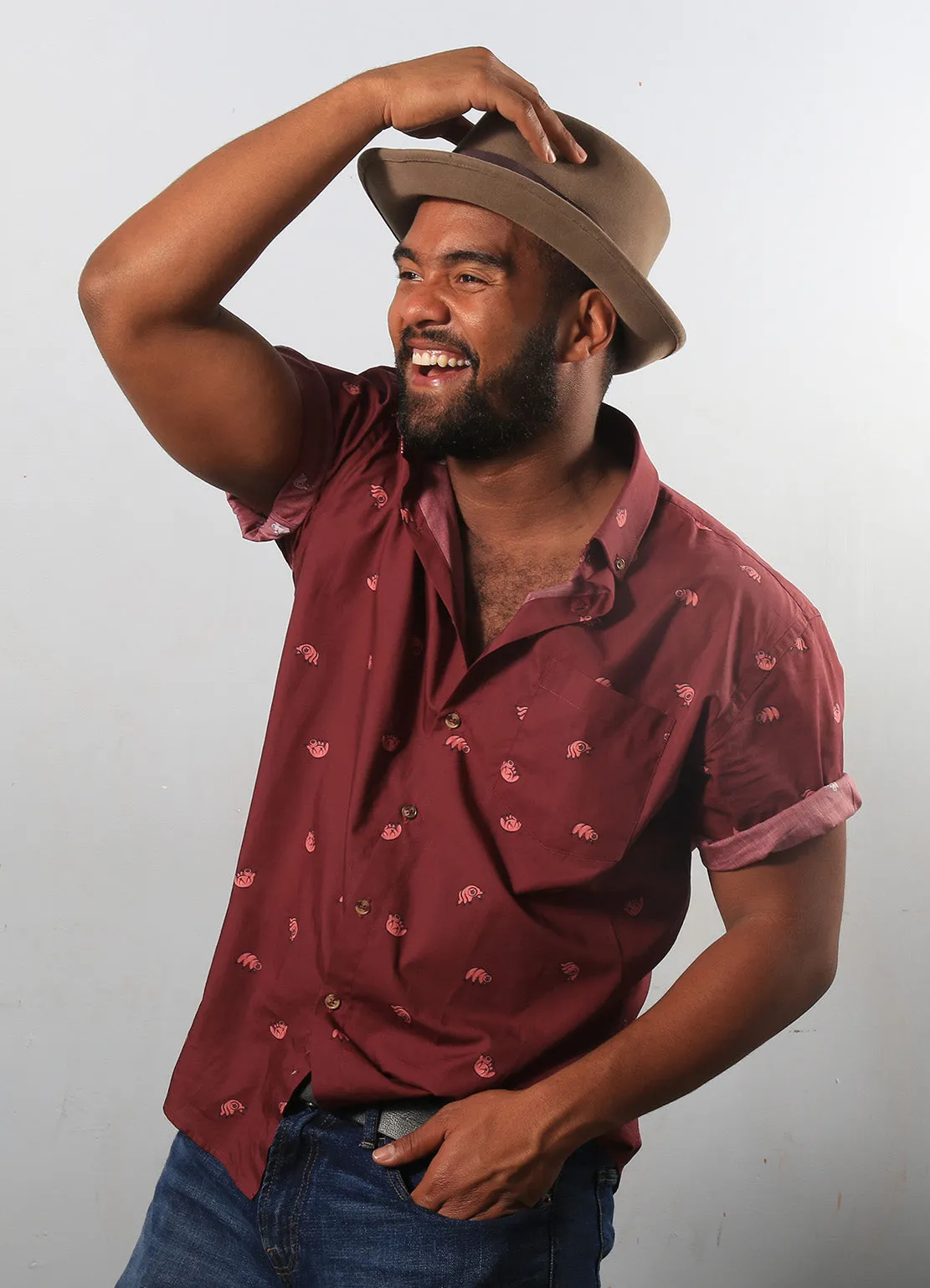 TARDIGRADE SS Button-Down Oxford Shirt | Red