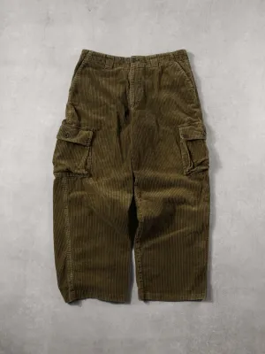 Vintage 90s Juniper Green Corduroy Cargo Pants (34x28)
