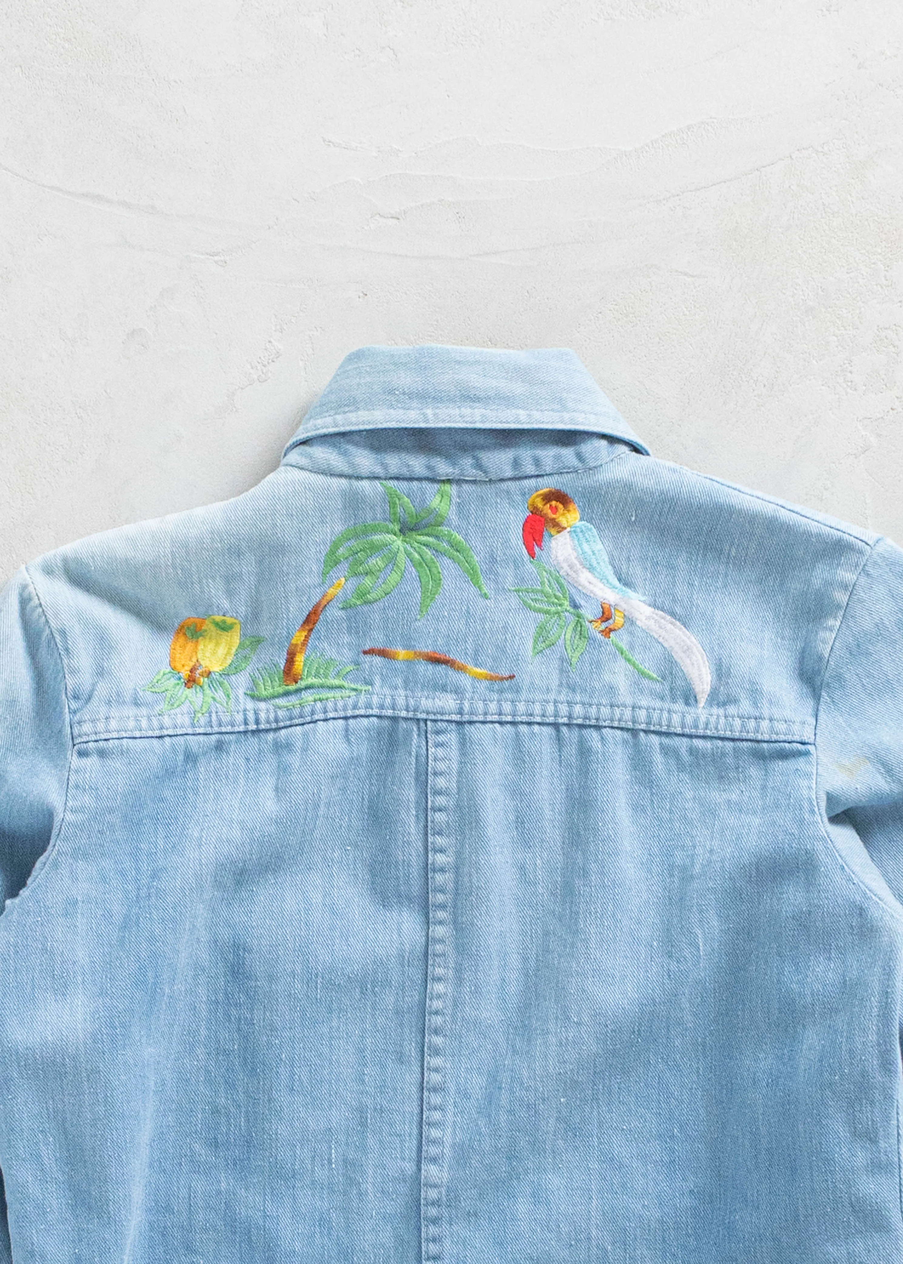 Vintage Embroidered Denim Long Sleeve Button Up Shirt Size 2XS/XS