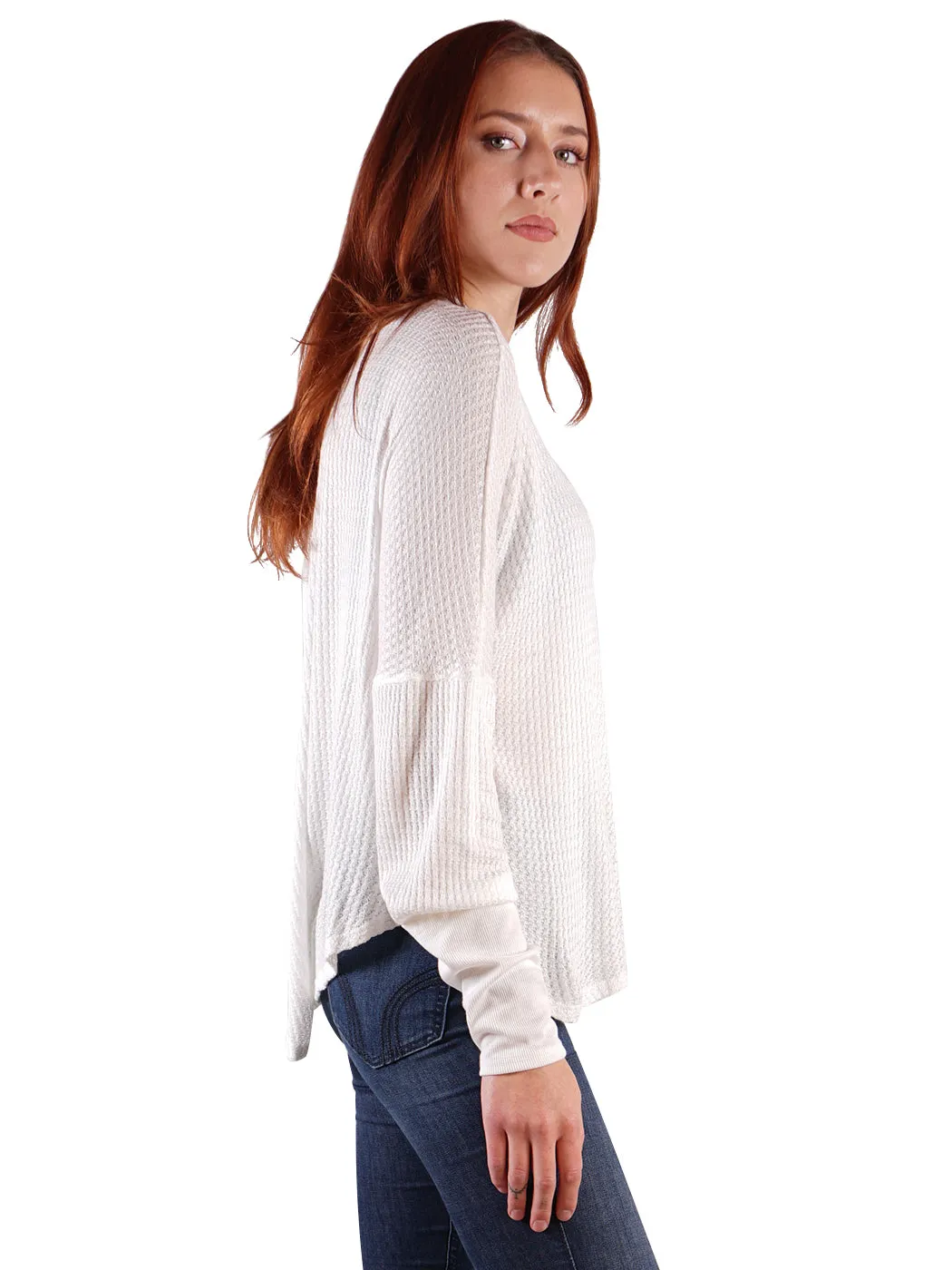 Waffle Button-Up Long Sleeve Shirt