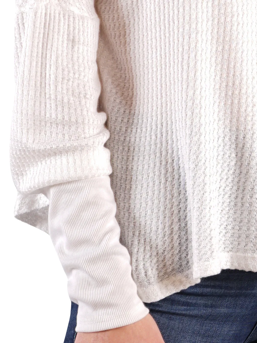 Waffle Button-Up Long Sleeve Shirt