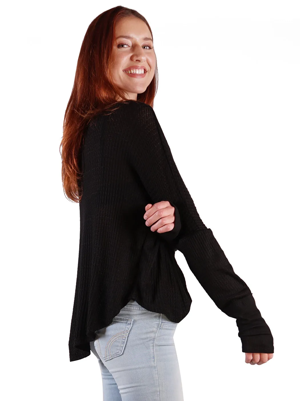 Waffle Button-Up Long Sleeve Shirt