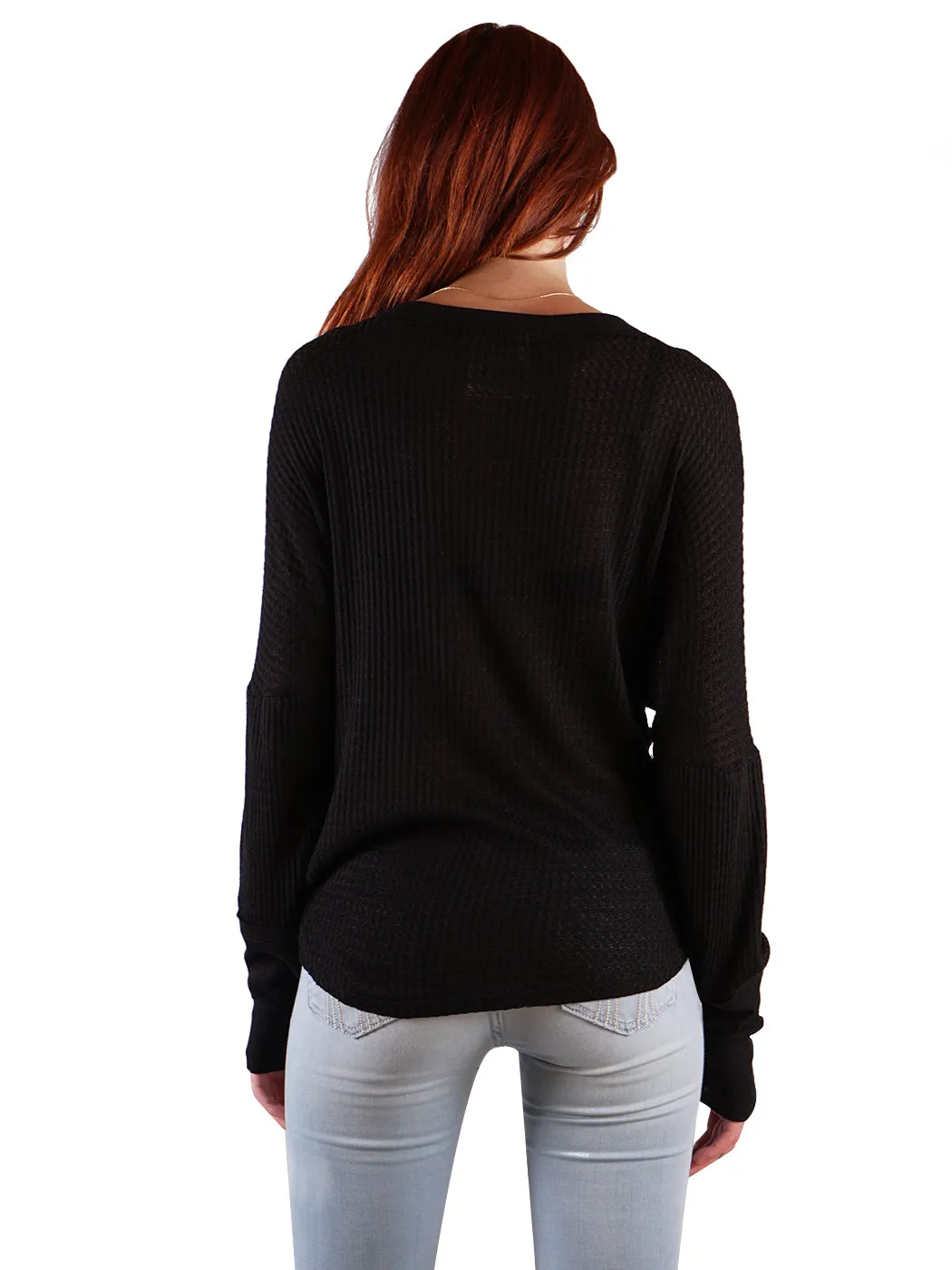 Waffle Button-Up Long Sleeve Shirt