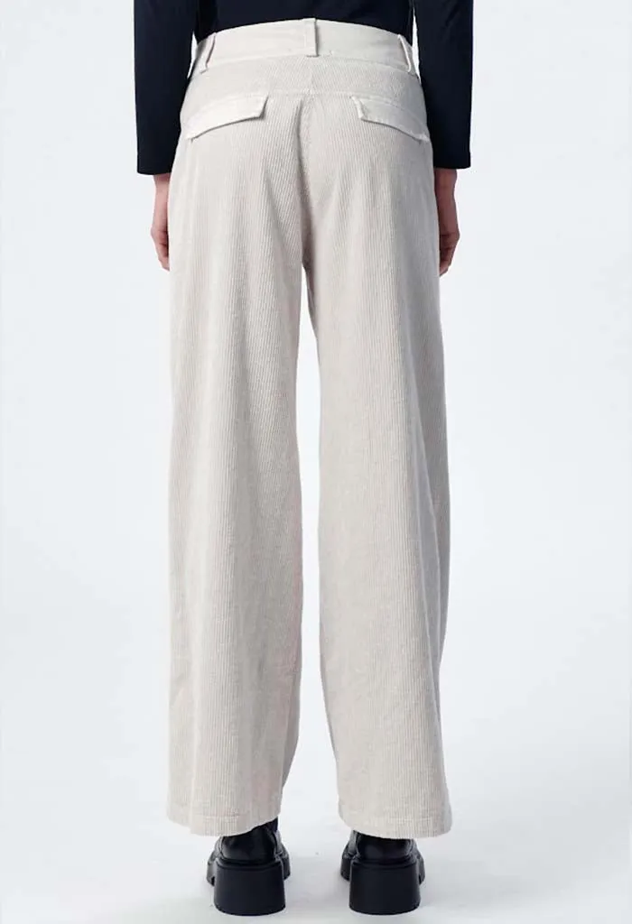 Wide Leg Curdory Pant - Sand