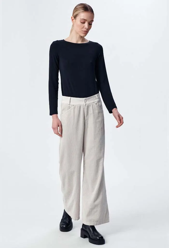 Wide Leg Curdory Pant - Sand
