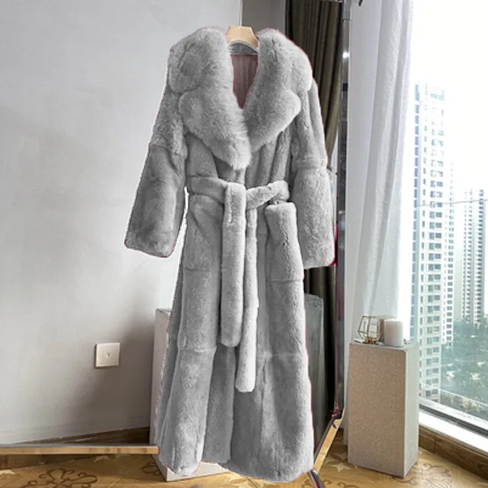 Winter Black Long Faux Fur Coat Long Sleeve Black  5XL Fake Mink Fur Coats Overcoat Women