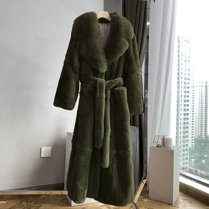 Winter Black Long Faux Fur Coat Long Sleeve Black  5XL Fake Mink Fur Coats Overcoat Women