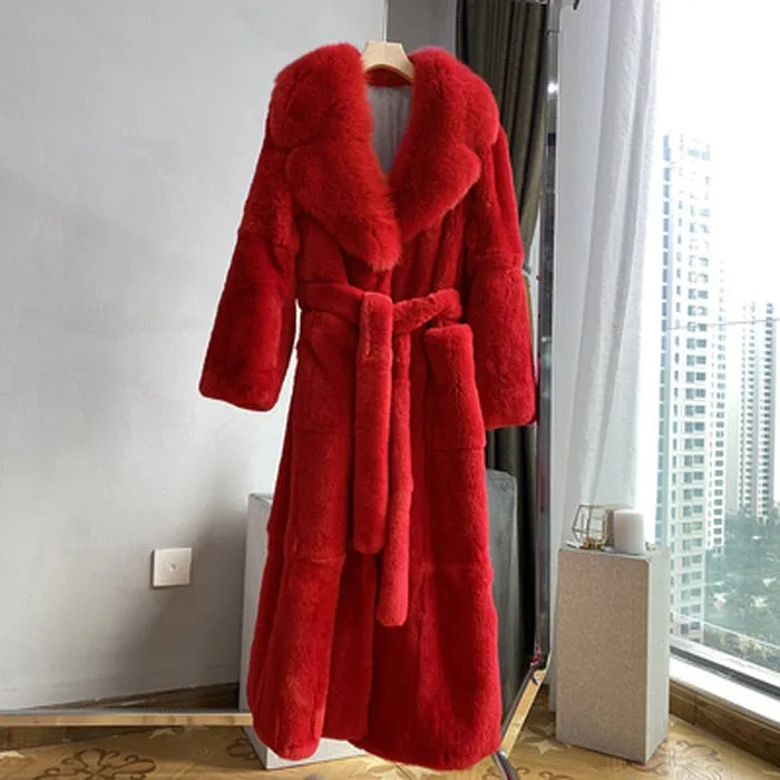 Winter Black Long Faux Fur Coat Long Sleeve Black  5XL Fake Mink Fur Coats Overcoat Women