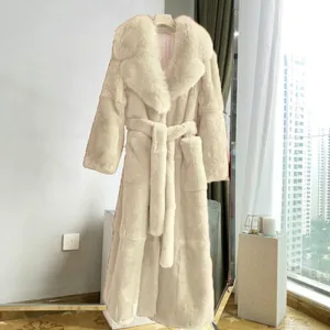 Winter Black Long Faux Fur Coat Long Sleeve Black  5XL Fake Mink Fur Coats Overcoat Women