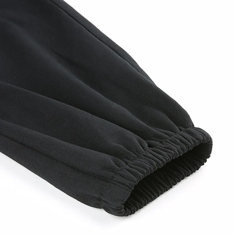 Women's Casual Spandex Loose High-Waist Joggers With Pockets