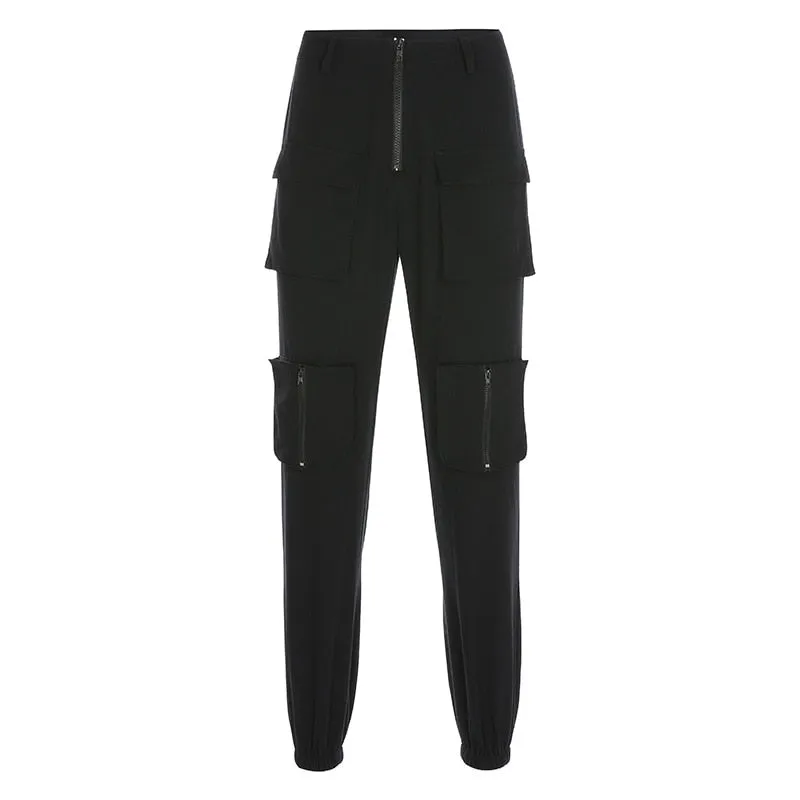 Women's Casual Spandex Loose High-Waist Joggers With Pockets