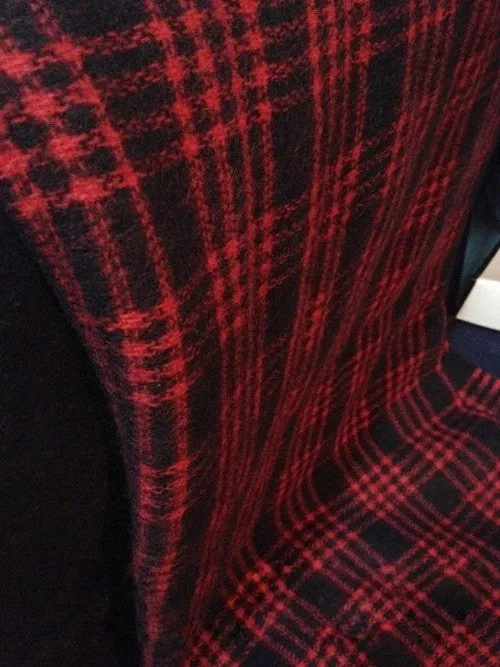 Women's Winter Red Plaid Warm Cashmere Scarf